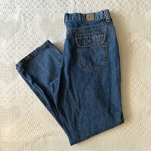 Vintage Lee Riders Jeans Womens 16 Blue Denim High Waist Straight Flap Pockets